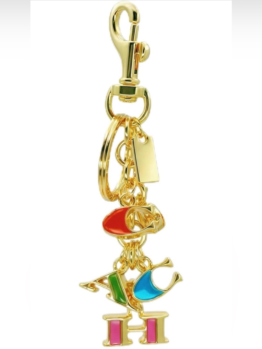 Gold-Tone Multi-Color Charm Keychain unbranded